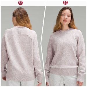 Lululemon Boxy Cotton-Blend Sweater size Small EUC Bone/Ivory/Grey/Velvet pink